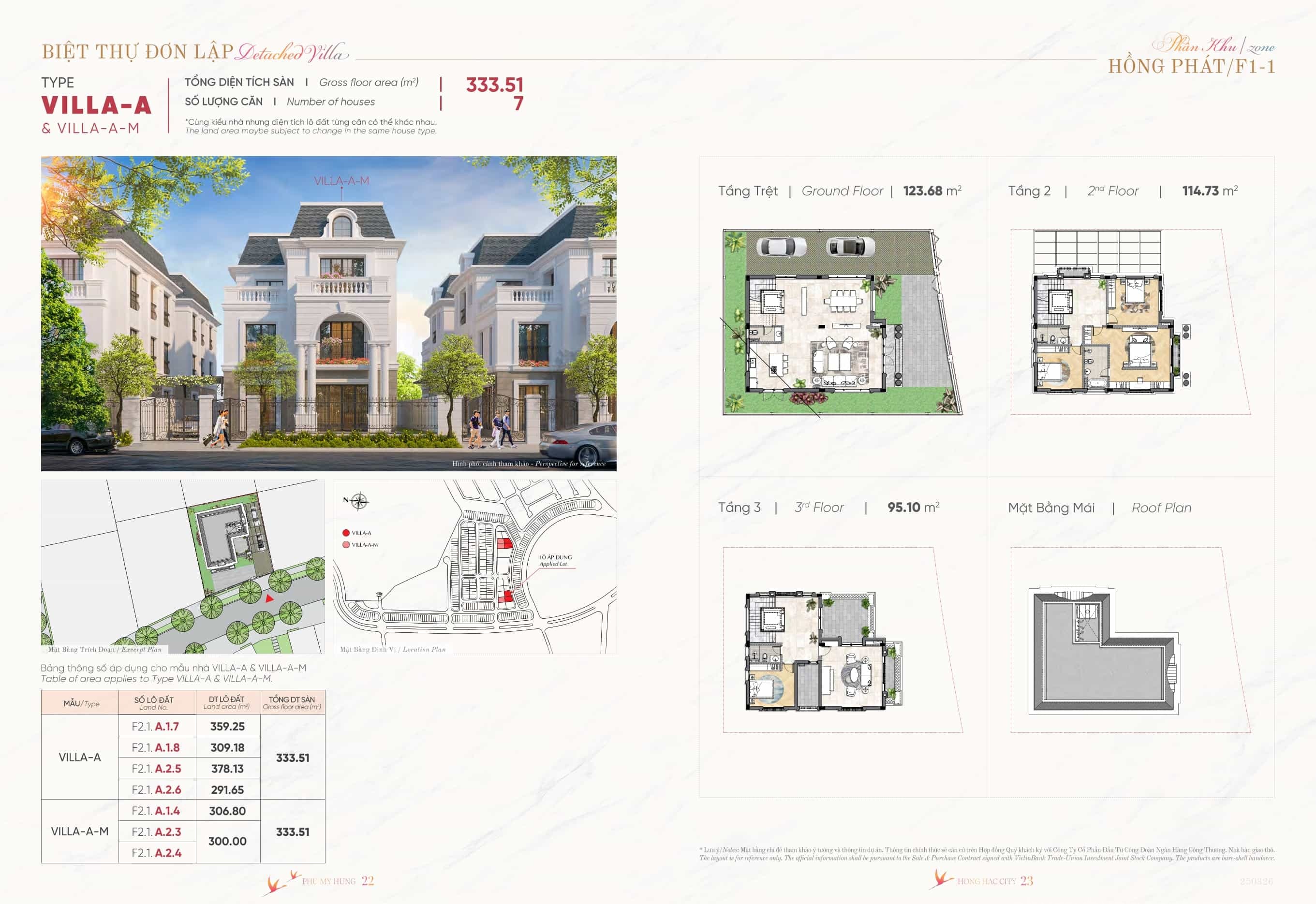 Layout biệt thự đơn lập Villa A Hồng Hạc City