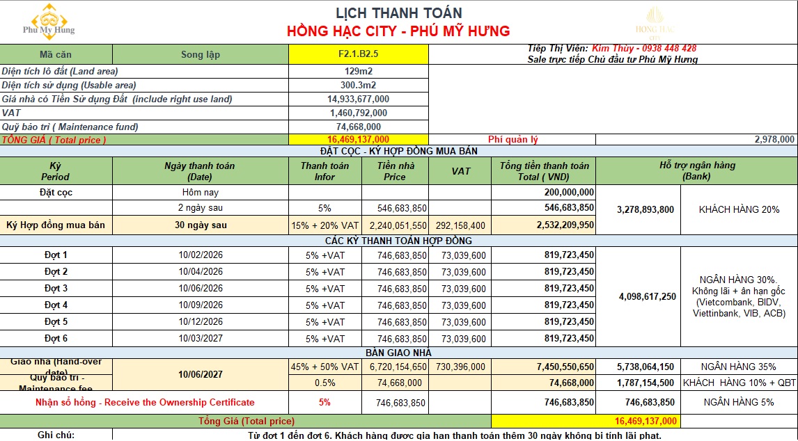 Lich thanh toan thanh khao hong hac city