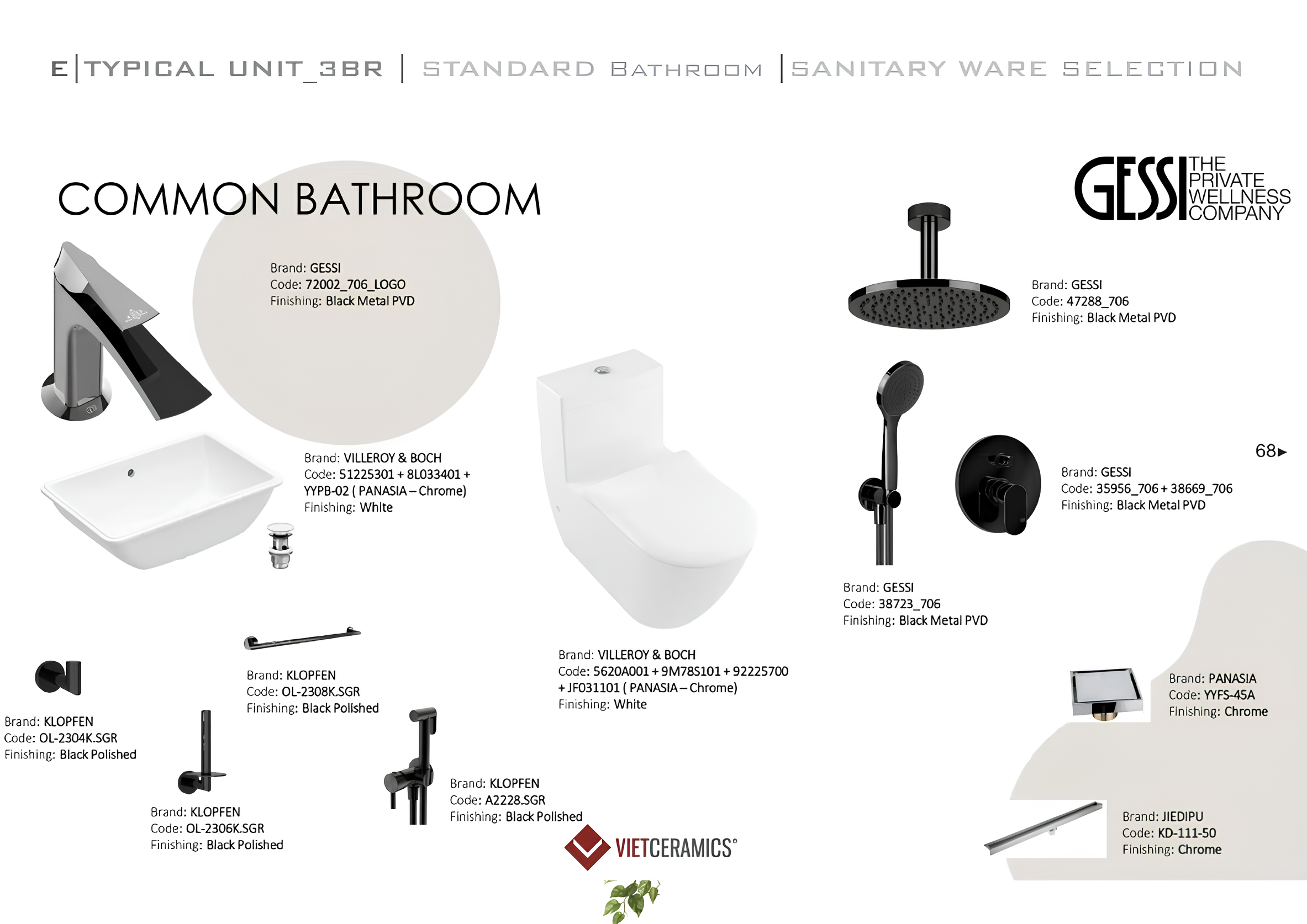 Thiết bị vệ sinh trong toilet Sculptura