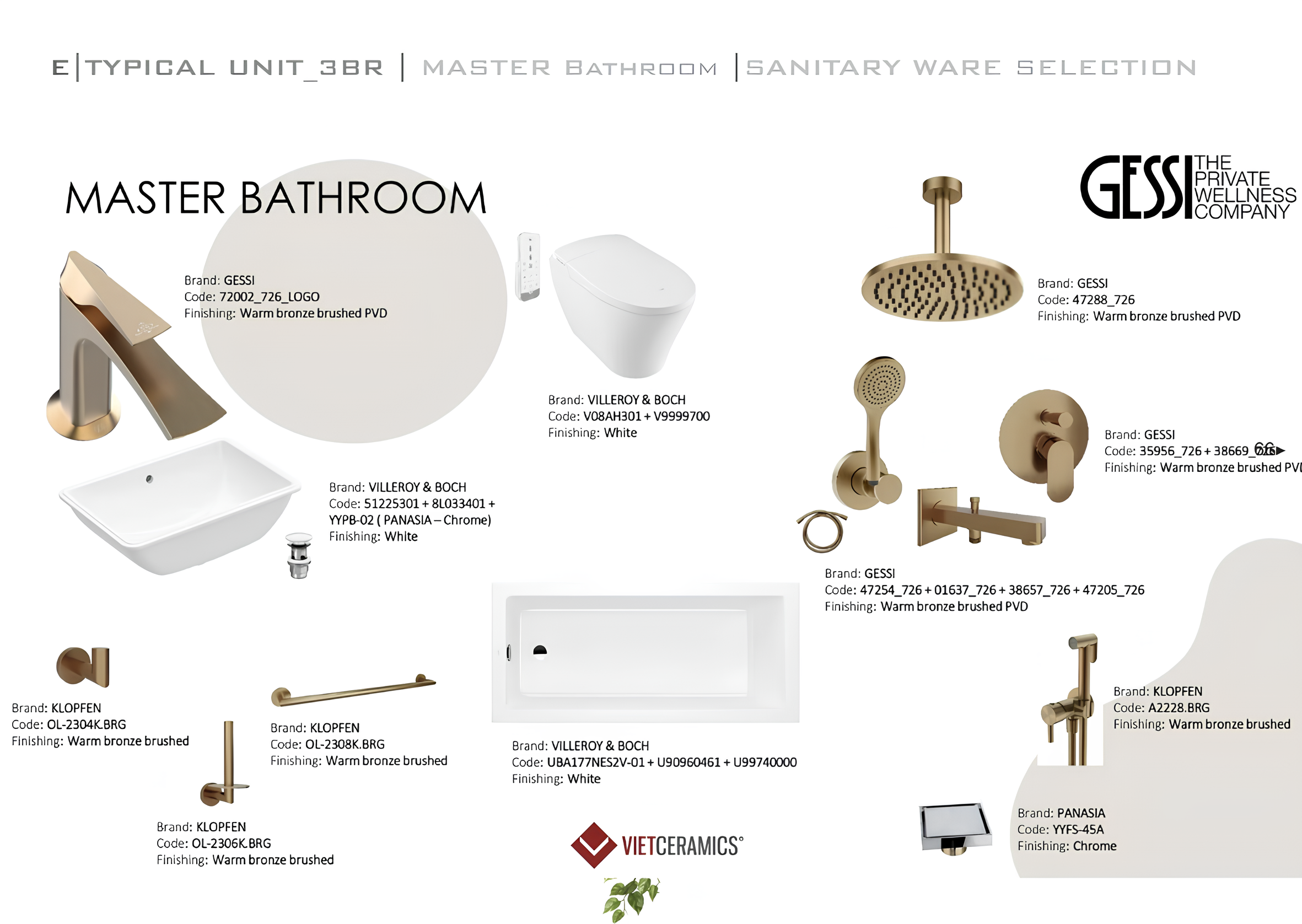 Thiết bị vệ sinh trong toilet phòng Master Sculptura