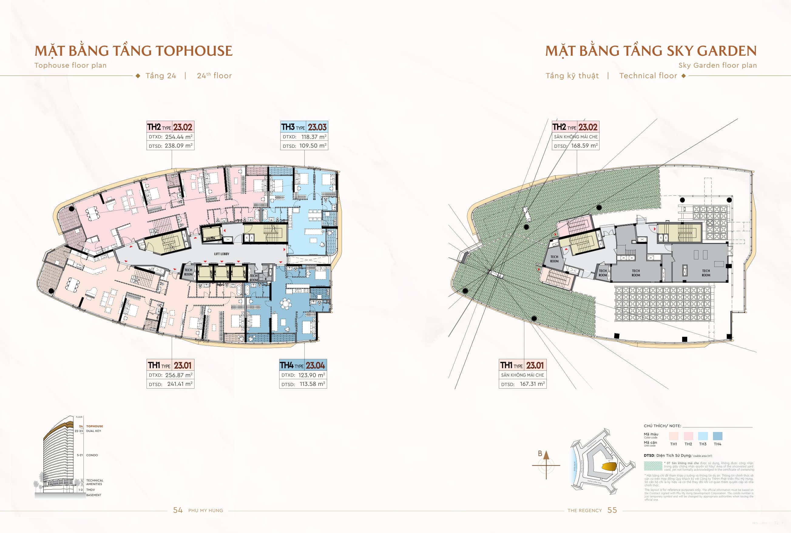 Mặt bằng tầng Tophouse + Sân Thượng của dự án The Regency