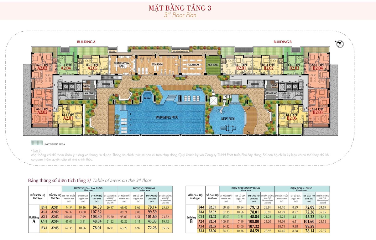 Mặt bằng The Ascentia Phú Mỹ Hưng - Tầng 3, tầng tiện ích