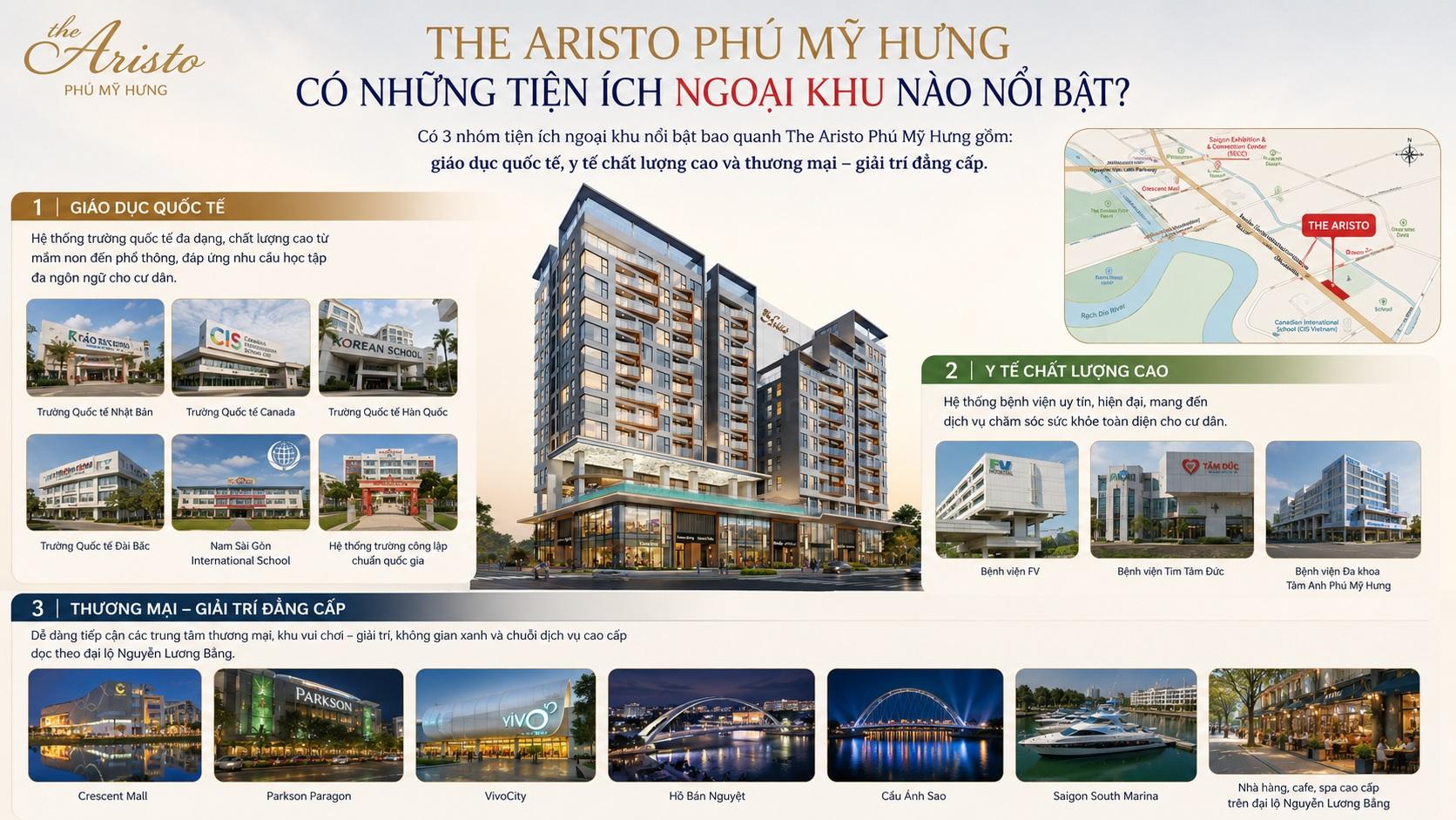 The Aristo Phú Mỹ Hưng có những tiện ích ngoại khu nào nổi bật?