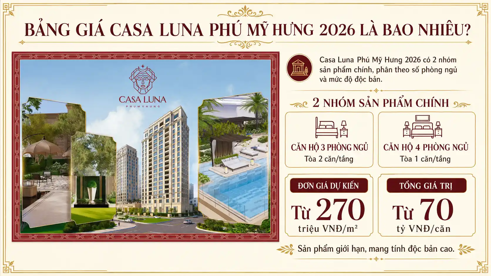 Bảng giá Casa Luna Phú Mỹ Hưng 2026 là bao nhiêu