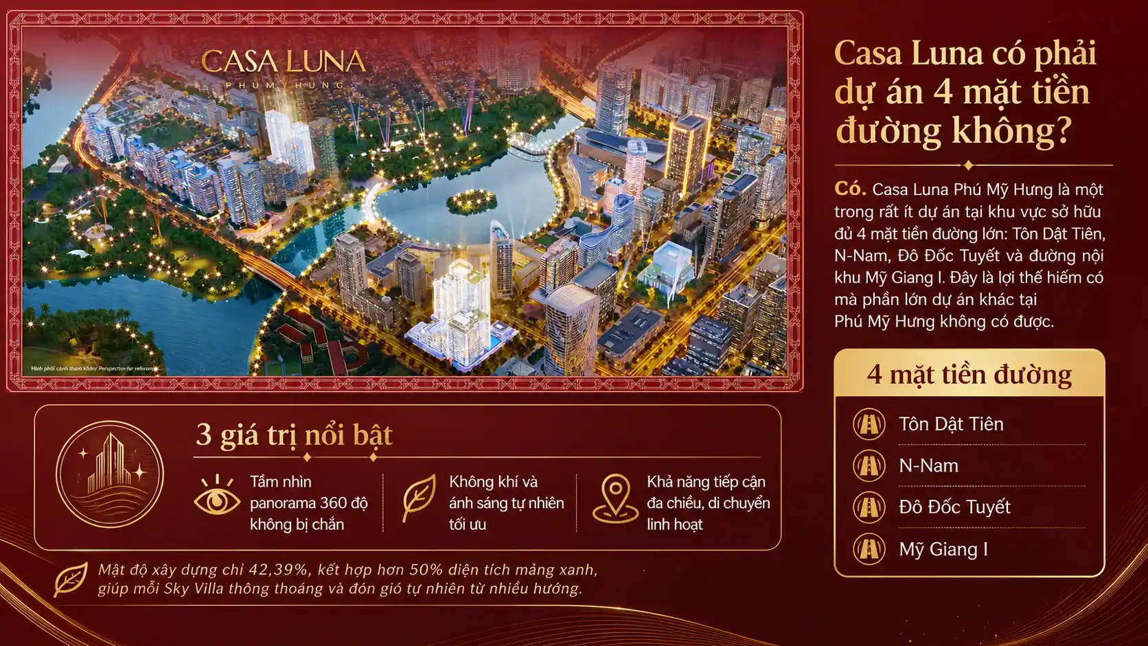 Casa Luna có phải dự án 4 mặt tiền đường không