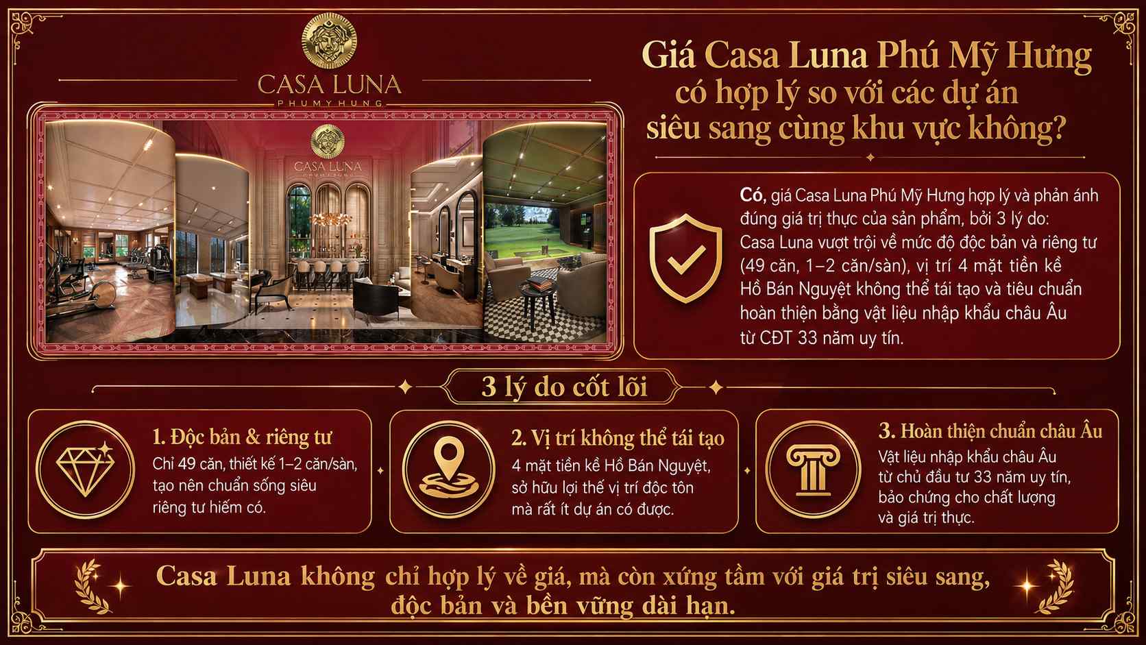 Giá Casa Luna Phú Mỹ Hưng có hợp lý so với các dự án siêu sang cùng khu vực không