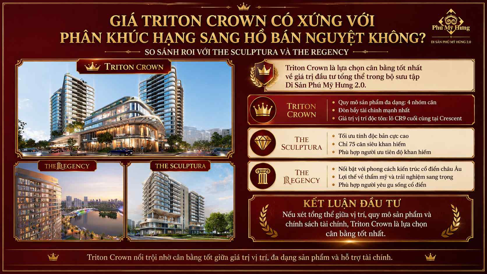 Giá Triton Crown Có Xứng Với Phân Khúc Hạng Sang Hồ Bán Nguyệt Không So Sánh ROI Với The Sculptura Và The Regency