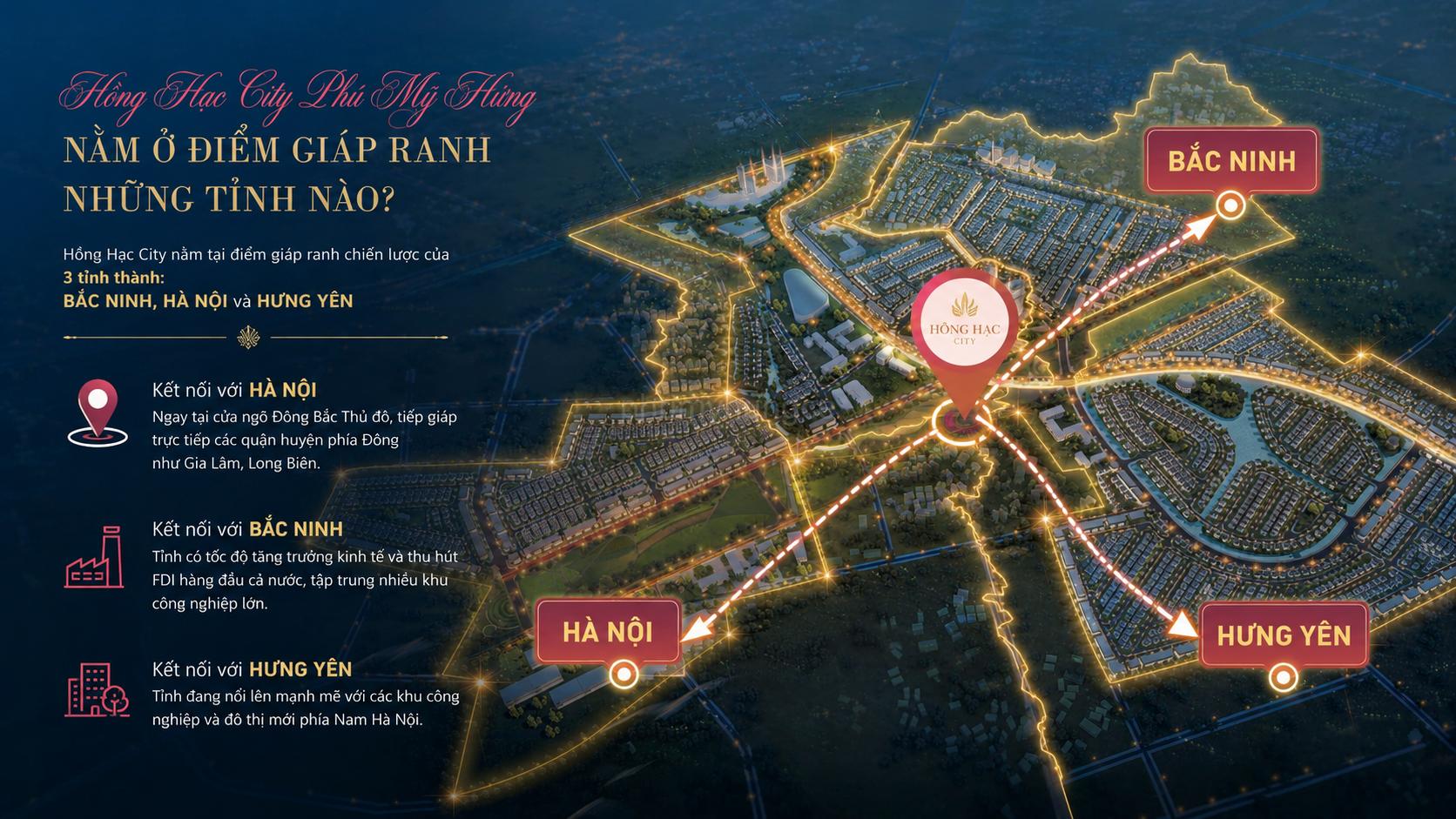 Hồng Hạc City Phú Mỹ Hưng nằm ở điểm giáp ranh những tỉnh nào