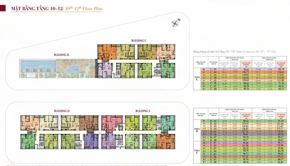 Mặt Bằng Căn hộ Midtown M6 The Symphony - Tầng 10 - 12