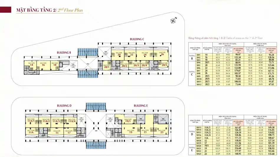 Mặt Bằng Căn hộ Midtown M6 The Symphony - Tầng 2