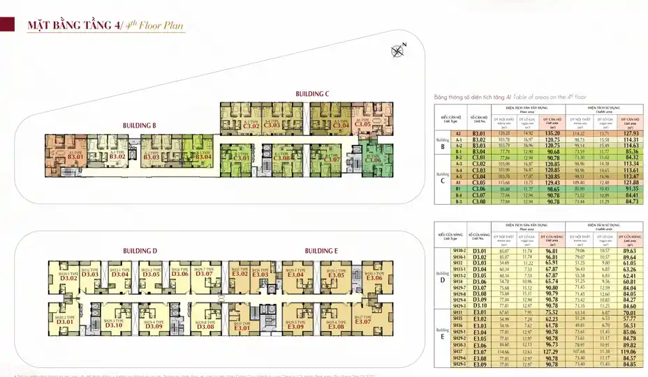 Mặt Bằng Căn hộ Midtown M6 The Symphony - Tầng 4