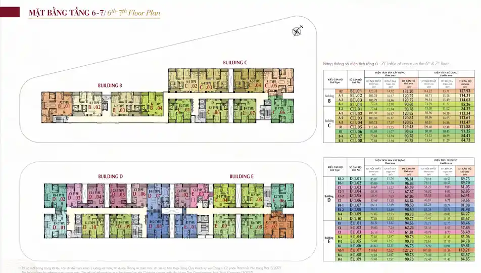 Mặt Bằng Căn hộ Midtown M6 The Symphony - Tầng 6