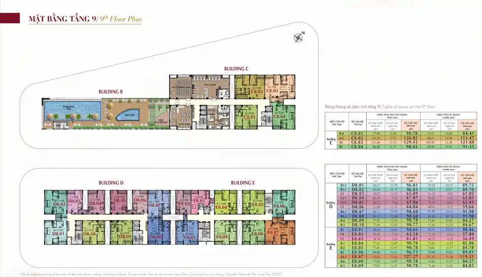 Mặt Bằng Căn hộ Midtown M6 The Symphony - Tầng 9