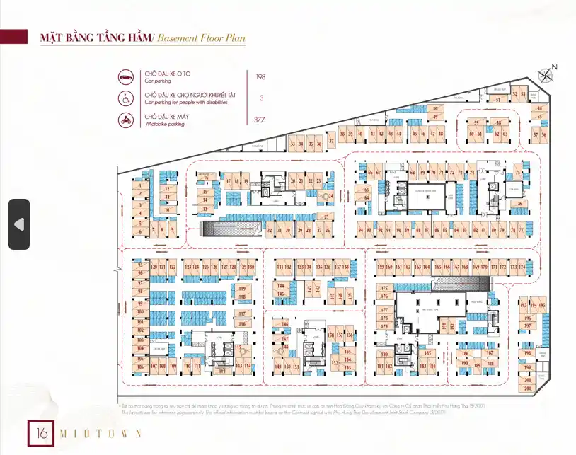 Mặt Bằng Căn hộ Midtown M6 The Symphony - Tầng Hầm