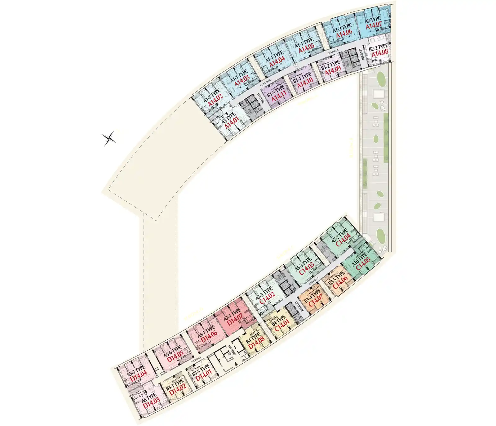 Mặt bằng Căn hộ Midtown M8 The Peak (M8A)- Tầng 15