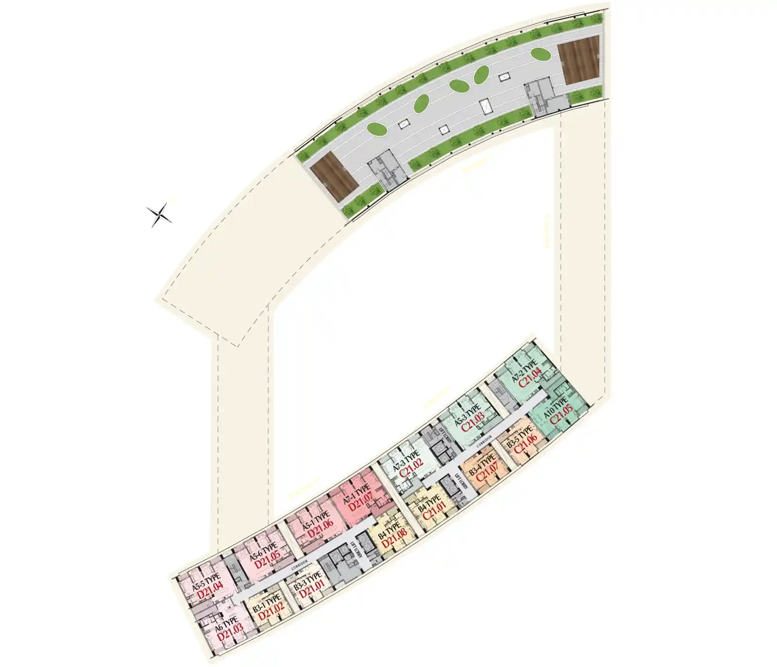 Mặt bằng Căn hộ Midtown M8 The Peak (M8A)- Tầng 22