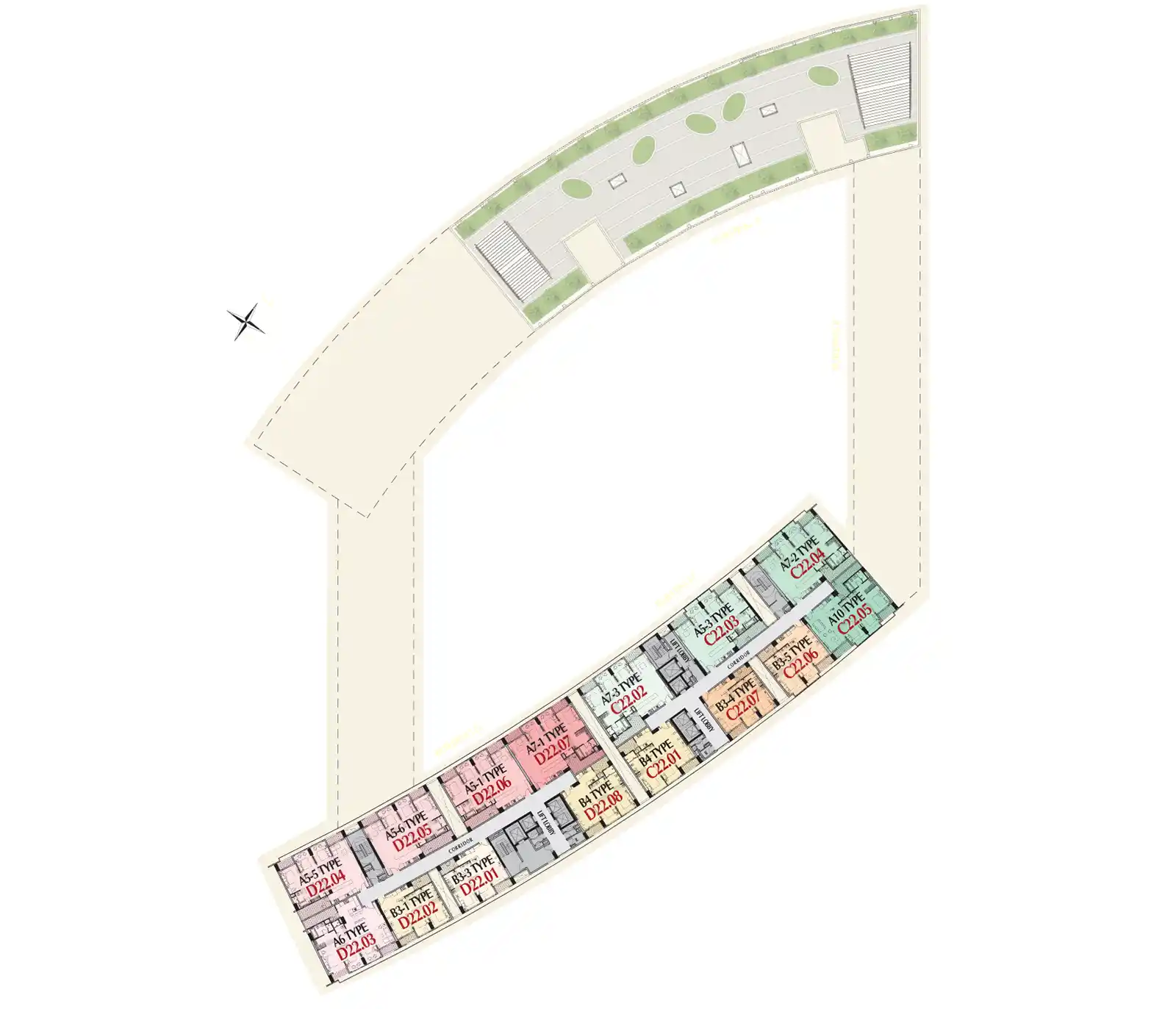 Mặt bằng Căn hộ Midtown M8 The Peak (M8A)- Tầng 23