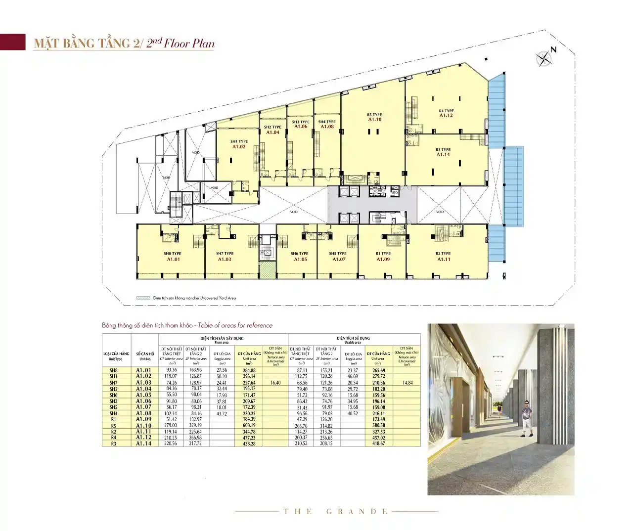 Mặt bằng căn hộ Midtown m5 The Grand tầng 2