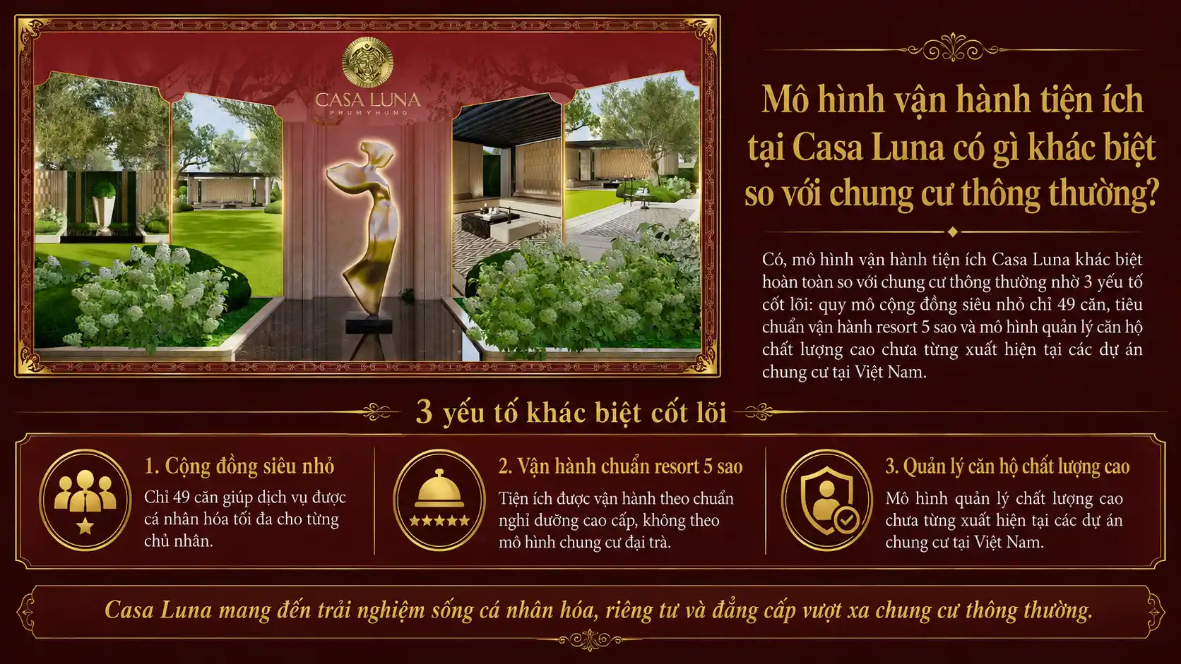 Mô hình vận hành tiện ích tại Casa Luna có gì khác biệt so với chung cư thông thường?