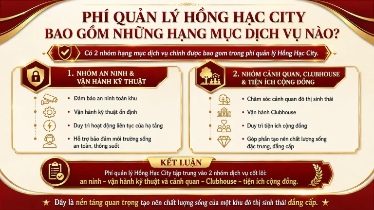 Phí Quản Lý Hồng Hạc City Bao Gồm Những Hạng Mục Dịch Vụ Nào
