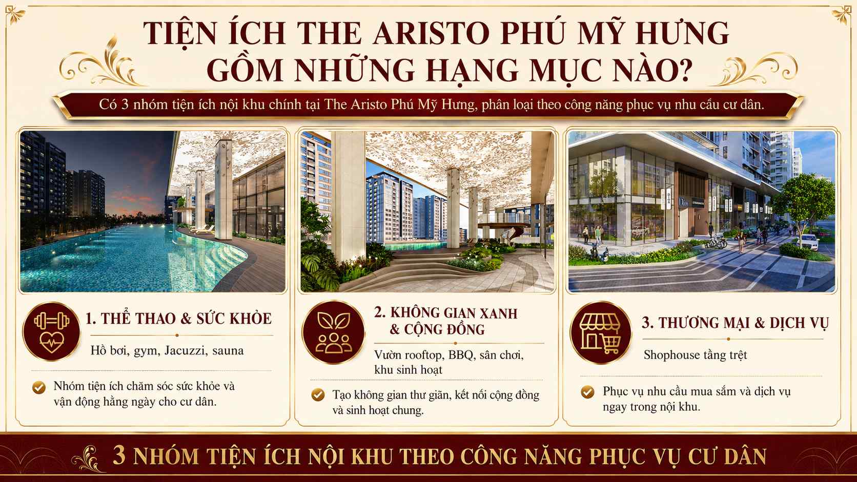 Tiện ích The Aristo Phú Mỹ Hưng gồm những hạng mục nào?