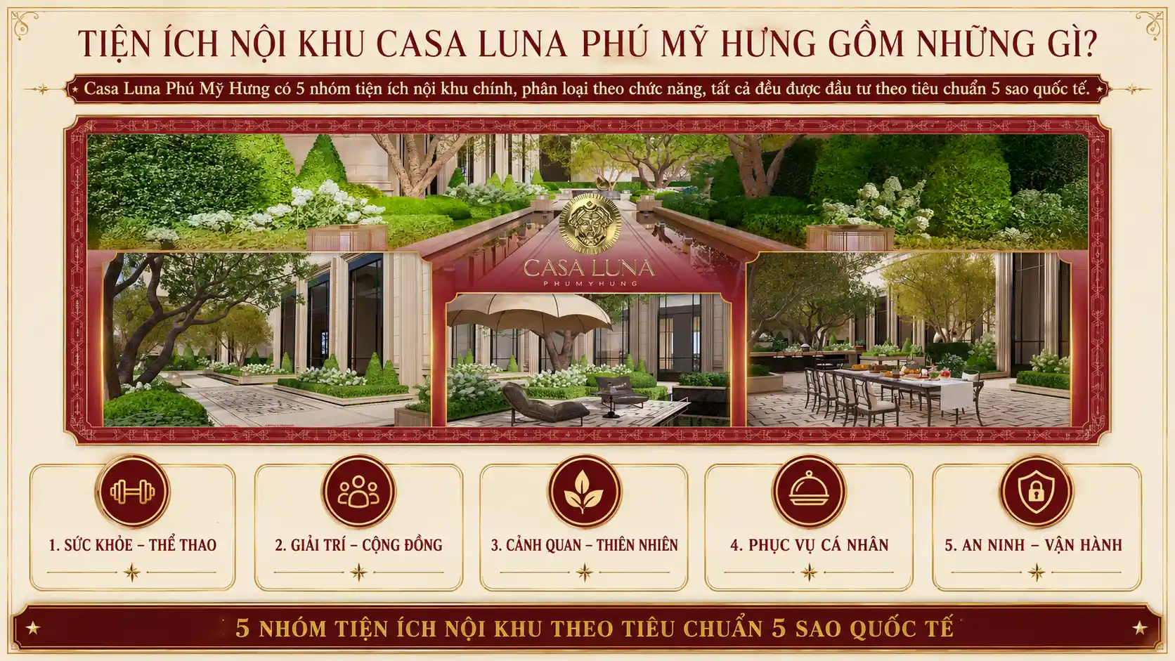 Tiện ích nội khu Casa Luna Phú Mỹ Hưng gồm những gì