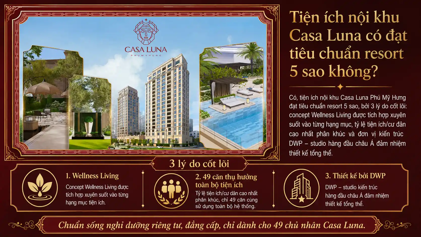 Tiện ích nội khu Casa Luna có đạt tiêu chuẩn resort 5 sao không