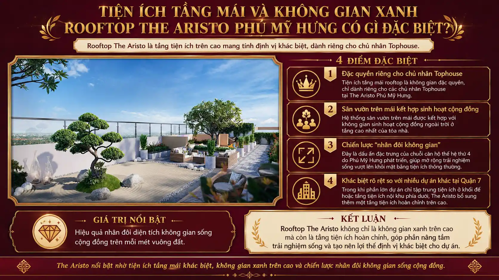 Tiện ích tầng mái và không gian rooftop The Aristo Phú Mỹ Hưng có gì đặc biệt?