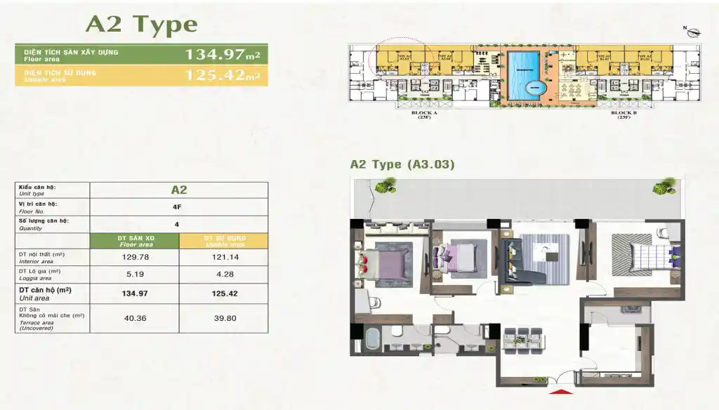 Layout Căn Hộ Nam Phúc Phú Mỹ Hưng Lejardin - Type A2