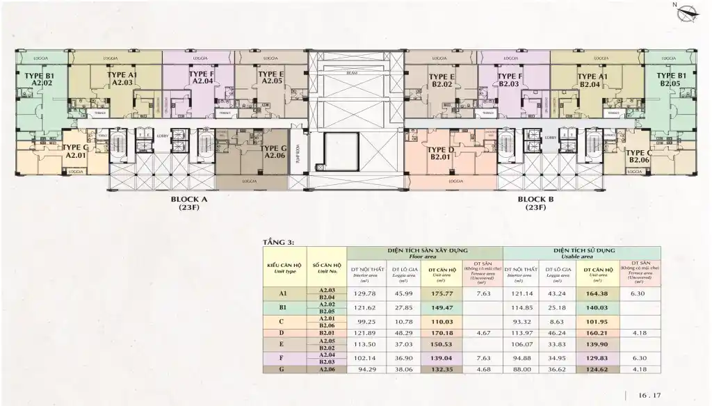 Mặt Bằng Căn Hộ Nam Phúc Phú Mỹ Hưng Lejardin Tầng 3