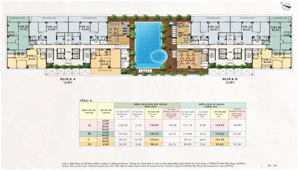 Mặt Bằng Căn Hộ Nam Phúc Phú Mỹ Hưng Lejardin Tầng 4
