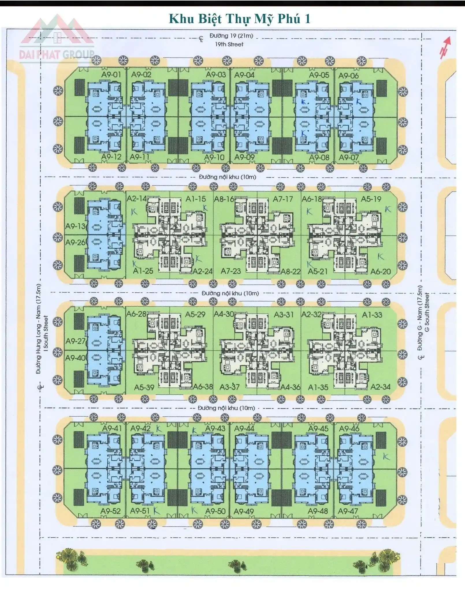 Mặt bằng Biệt thự Mỹ Phú 1 Phú Mỹ Hưng