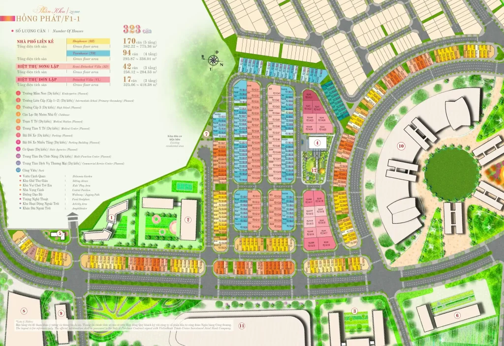 Mặt bằng Zone F1-1 Hồng Hạc City
