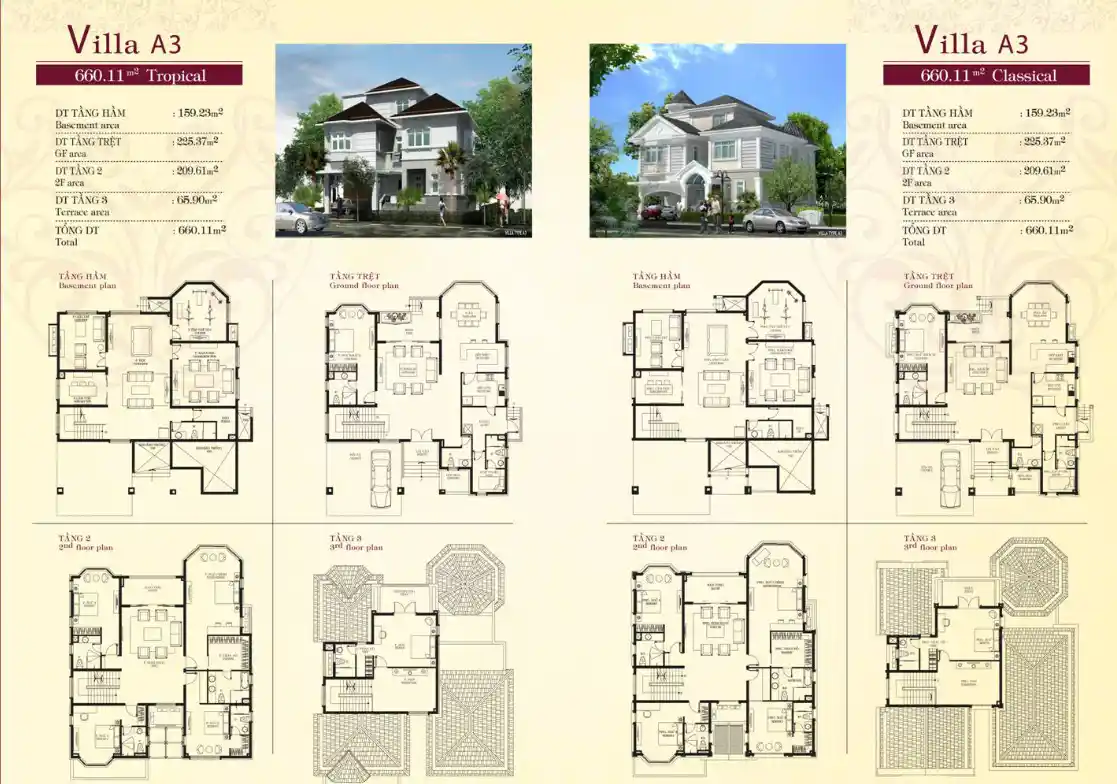Mặt bằng biệt thự Chateau Phú Mỹ Hưng Q7