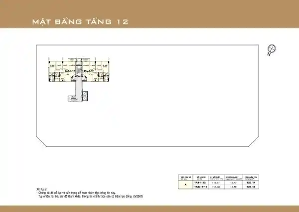Mặt bằng căn hộ Garden Court 1 - tầng 12