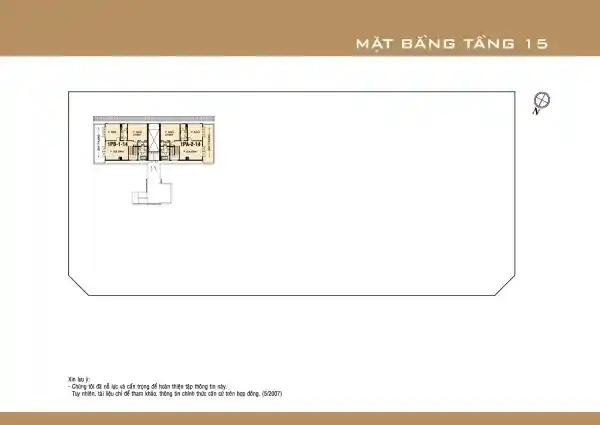 Mặt bằng căn hộ Garden Court 1 - tầng 15