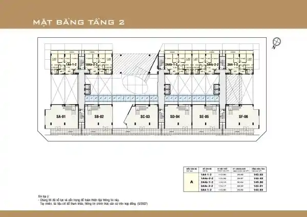 Mặt bằng căn hộ Garden Court 1 - tầng 2
