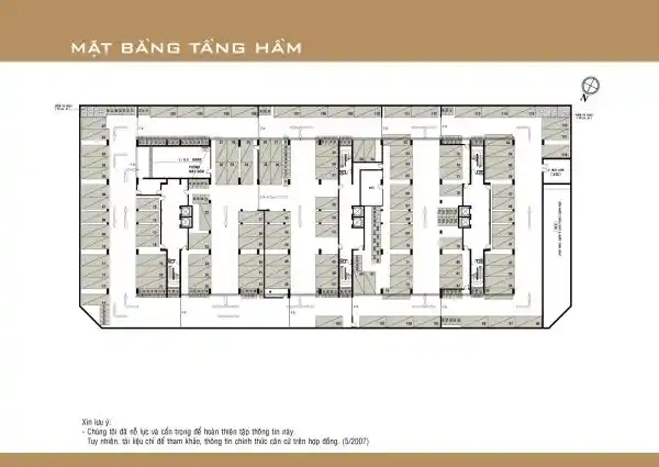Mặt bằng căn hộ Garden Court 1 - tầng hầm