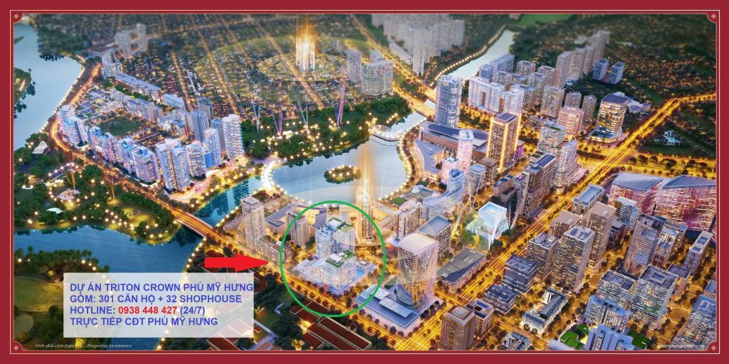 Từ Triton Crown, khoảng cách đến các tiện ích ven Hồ Bán Nguyệt