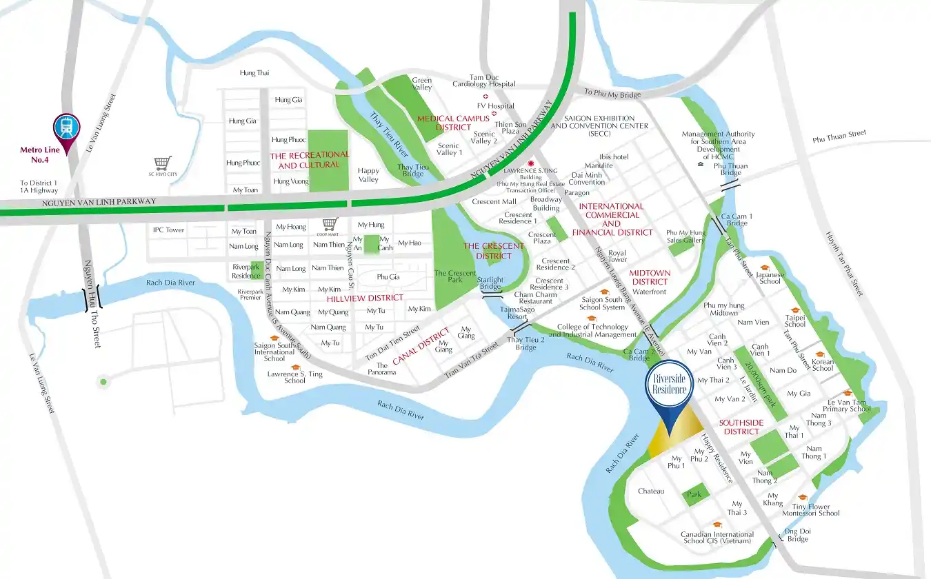 Vị trí Căn hộ Riverside Residence Phú Mỹ Hưng