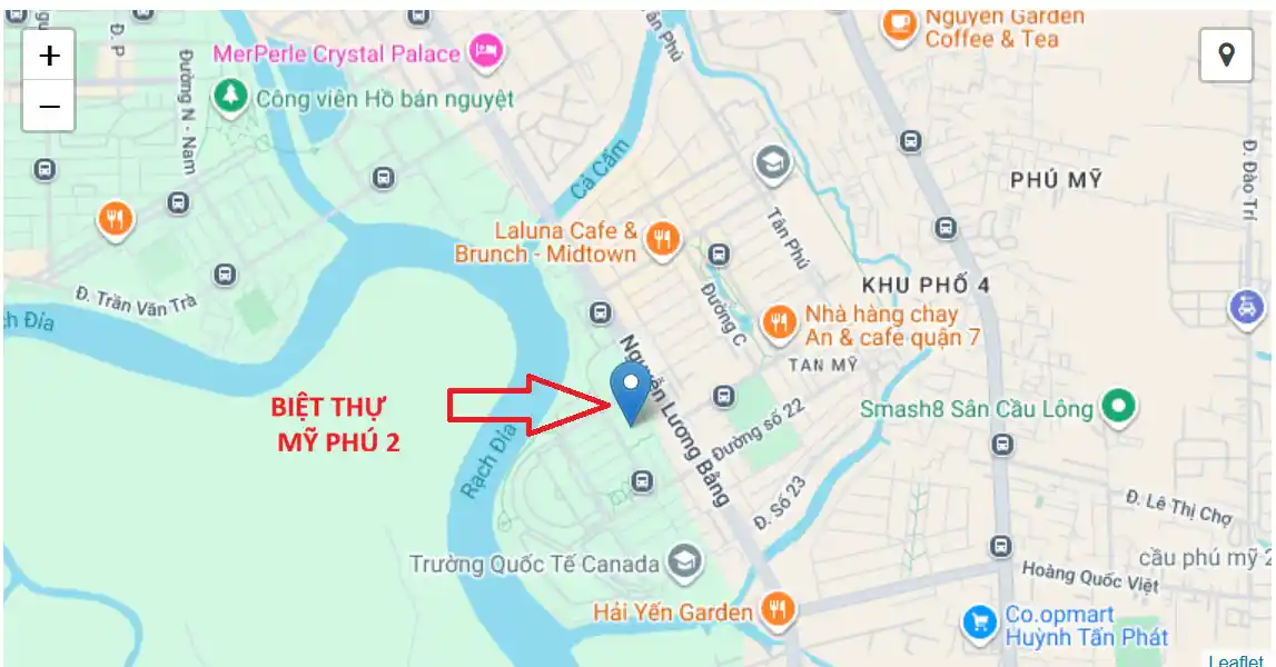 Vị trí biệt thự Mỹ Phú 2 Phú Mỹ Hưng Quận 7